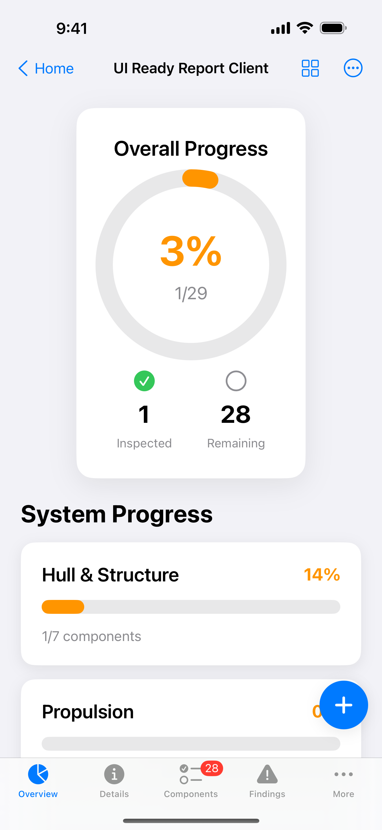 Inspection workflow on iPhone inside the app